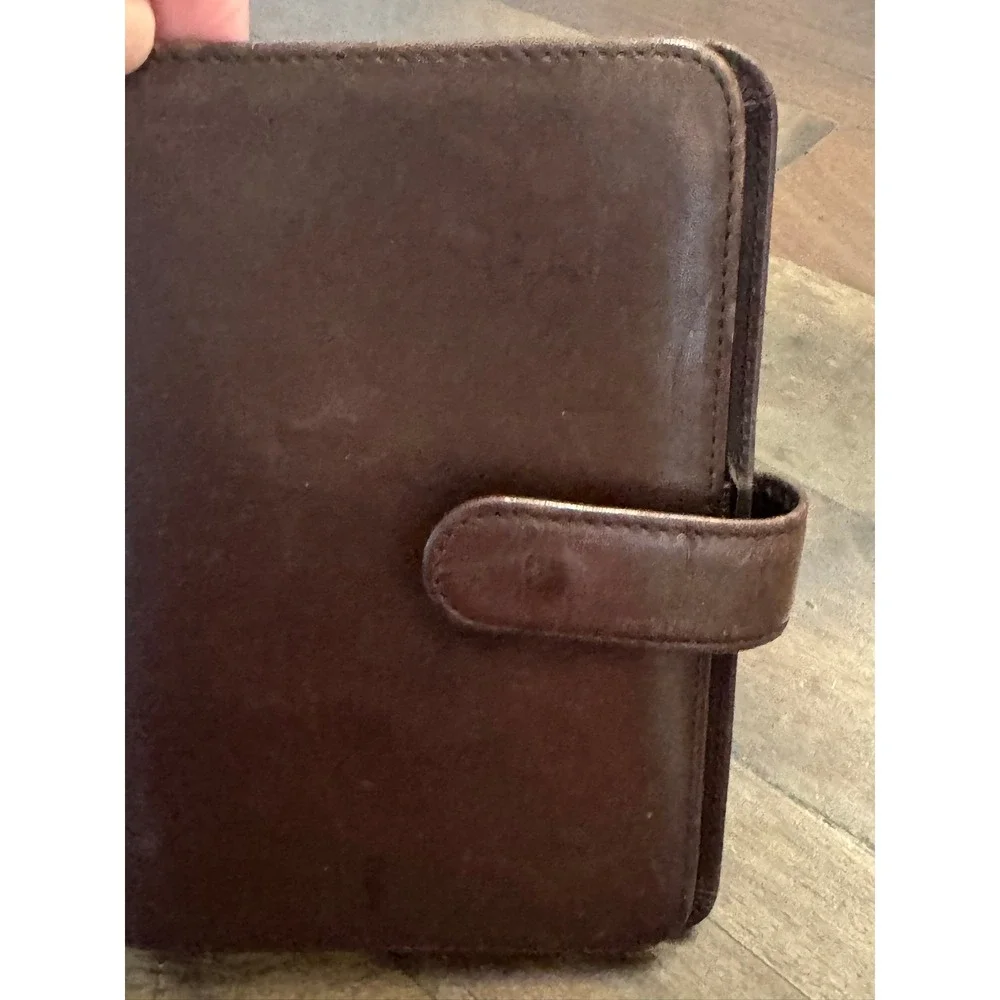 Wilson's Leather Vintage Brown Leather 6-Ring Personal Organizer Planner Binder